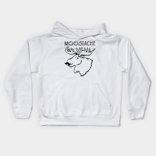 Moose-stache Funny Moose Mustache Artwork Gifts Kids Hoodie